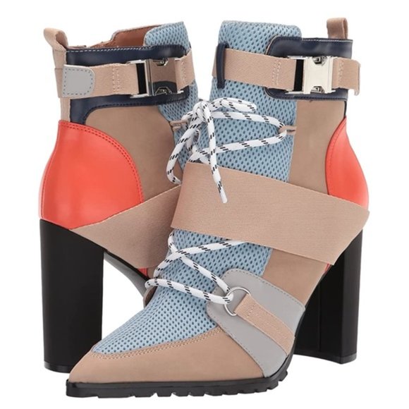 Steve Madden Illusion Mesh Block Heel Ankle Boots Size 11 - Picture 1 of 14